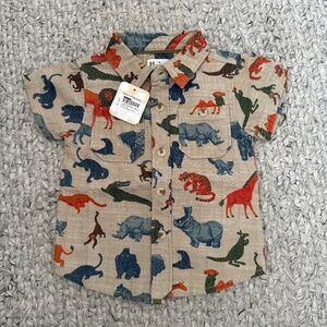 Boys Short Sleeve Button Down (size 9-12m)
